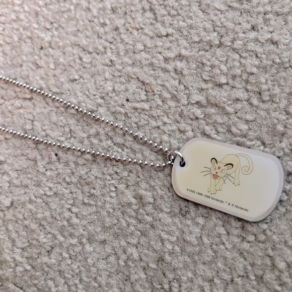 Pokemon Collectible Dog Tag Necklace Keychain 2pc Set Persian #53 Vintage 90s - Picture 4 of 5